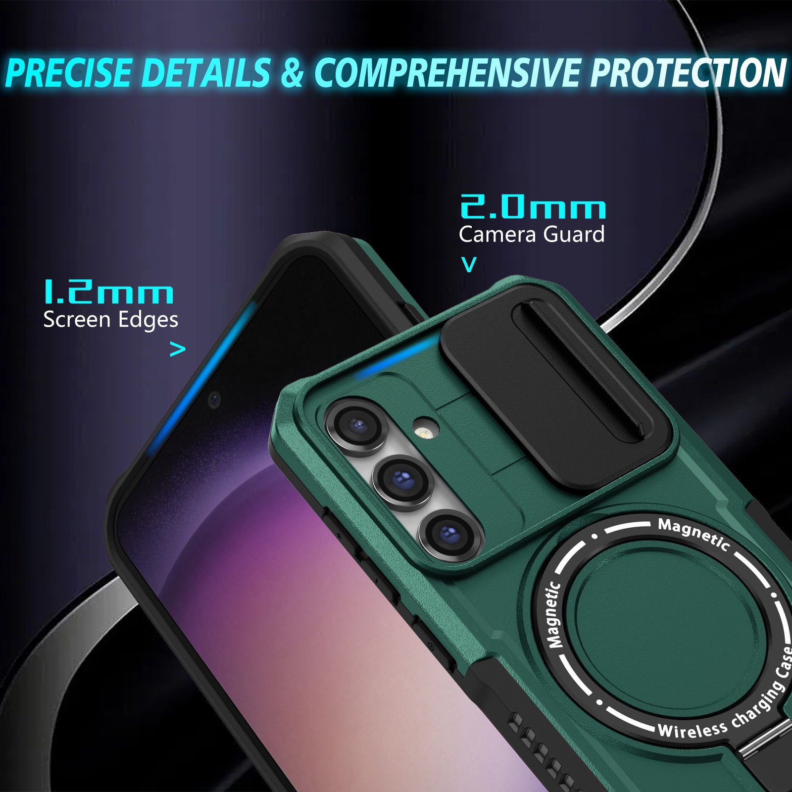 Compatible with MagSafe PC TPU Case for Samsung Galaxy S23 FE Kickstand Anti-Drop Phone Shell with Sliding Lens Cover Compatible with MagSafe PC TPU Case for Samsung Galaxy S23 FE Kickstand Anti-Drop Phone Shell with Sliding Lens Cover